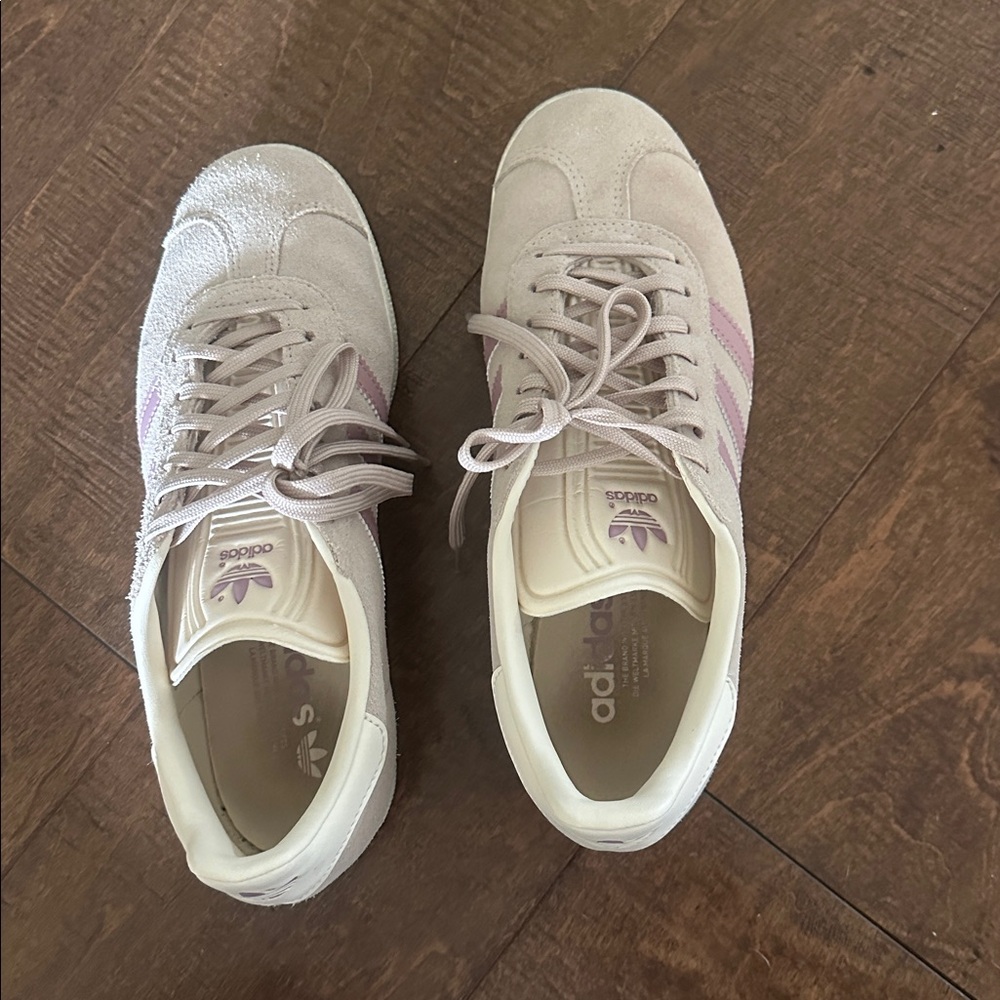 Adidas Cream and Lavender Sneakers